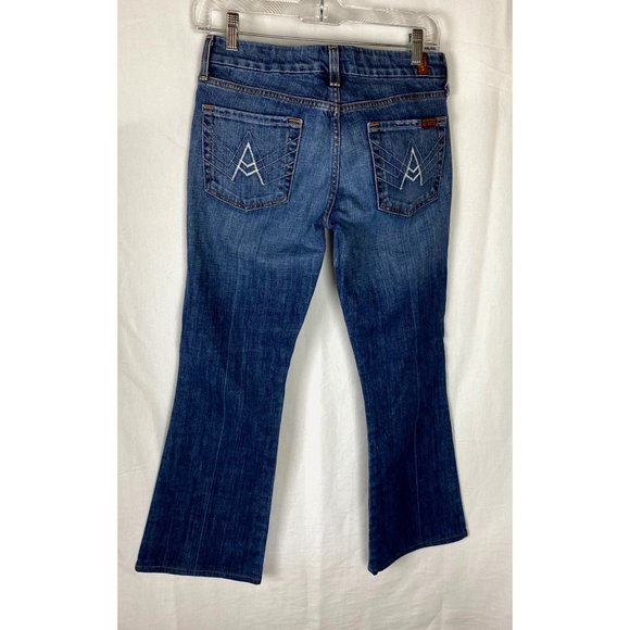 7 For All Mankind Women's Bootcut Jeans Embroidered Size 28 Medium Wash - Picture 2 of 9